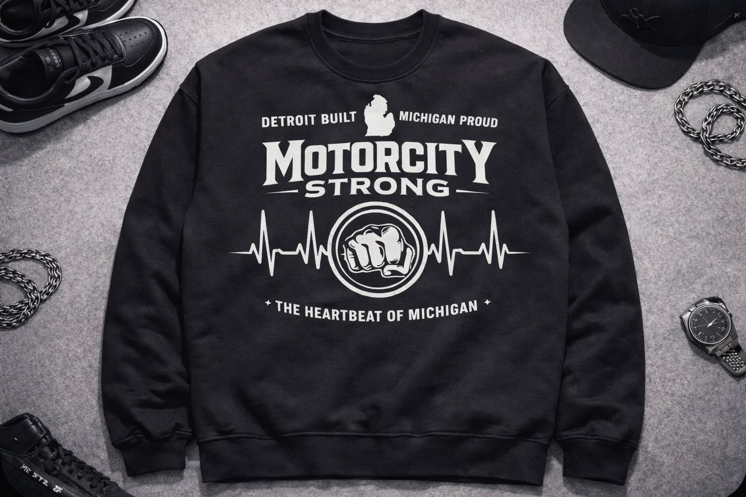 Detroit Built - Michigan Proud Collection - Premium Crew-Neck